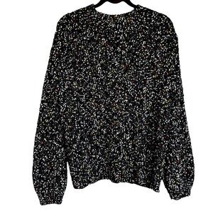 John Paul Richard Women’s 2X Colorful Speckled Knit Sweater Chenille Confetti